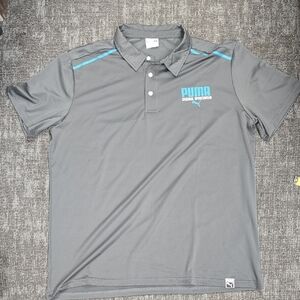 Puma Gray and Blue Performance Polo Shirt